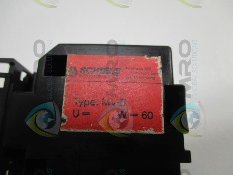 SCHIELE MV-B CONTACT BLOCK 24V (AS PICTURED)  UNMP