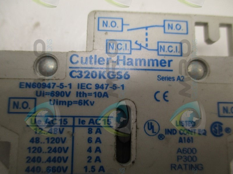 CUTLER HAMMER C320KGS6 AUXILIARY CONTACT BLOCK  UNMP