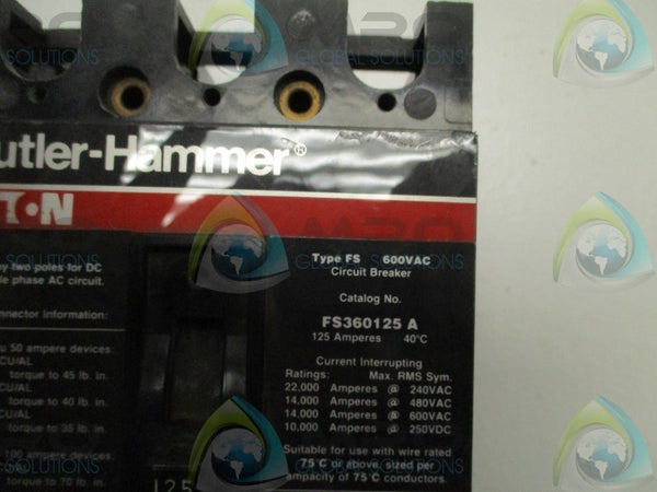 CUTLER HAMMER FS360125A CIRCUIT BREAKER 125 A  UNMP
