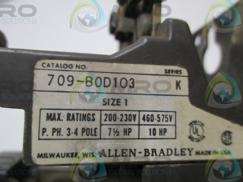 INDUSTRIAL SPARE PART 709-BOD103 SER. K (AS PICTURED) UNMP