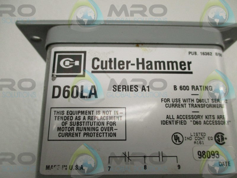 CUTLER-HAMMER D60LA CURRENT RELAY  NSNP