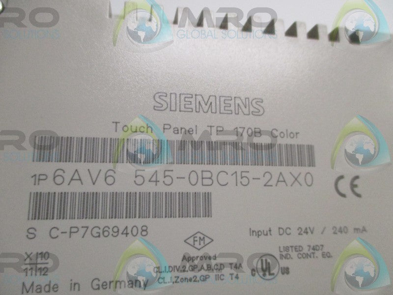 SIEMENS SIMATIC 6AV6545-0BC15-2AX0 TOUCH PANEL TP 170B COLOR  UNMP