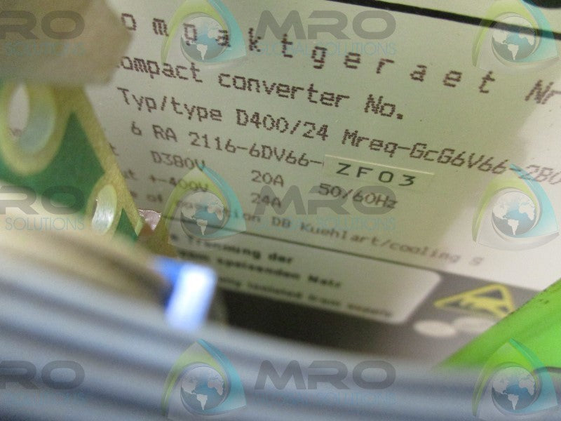 SIEMENS 6RA2116-6DV66-ZF03 COMPACT CONVERTER  UNMP