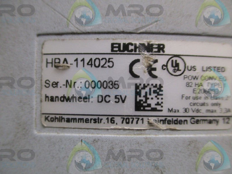 EUCHNER HBA-114025 HANDHELD SWITCH CONTROLLER  UNMP