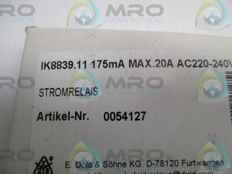 E.DOLD & SOHNE IK8839.11 0054127CURRENT MONITORING RELAY  NSMP
