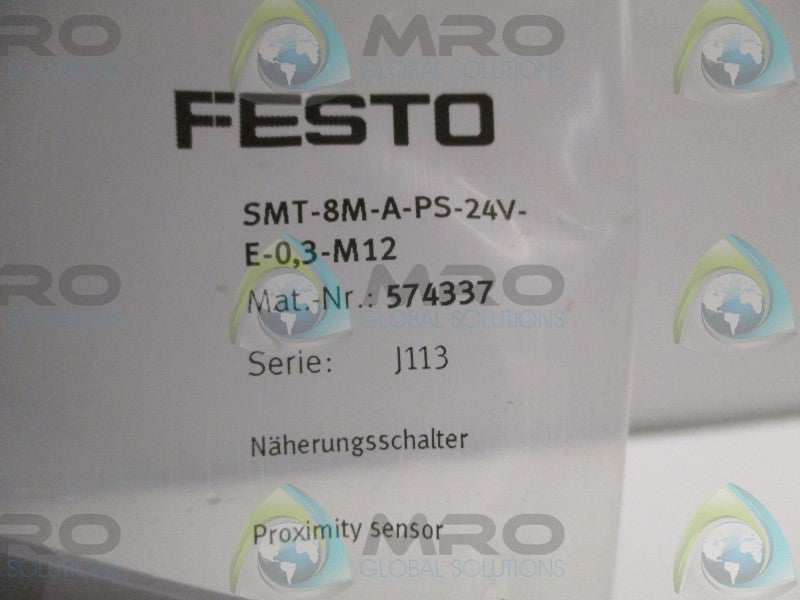 FESTO SMT-8M-A-PS-24V-E-0,3-M12 PROXIMITY SENSOR  NSMP