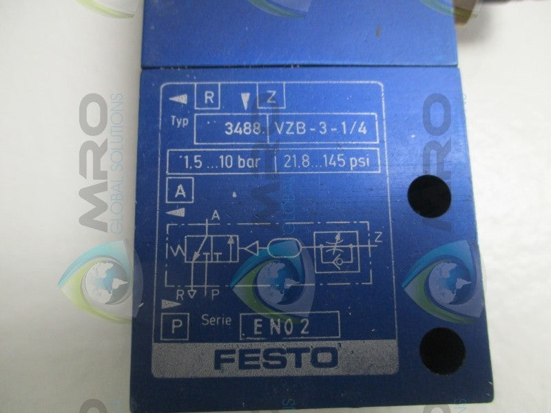 FESTO VZB-3-1/4 PNEUMATIC ACTUATED VALVE  NSNP