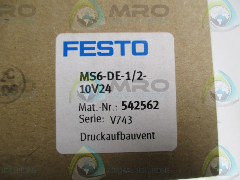 FESTO MS6-DE-1/2-10V24 SOFT START VALVE  NSMP