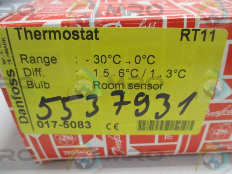 DANFOSS RT11 017-5083 THERMOSTAT -30-0/C  NSMP