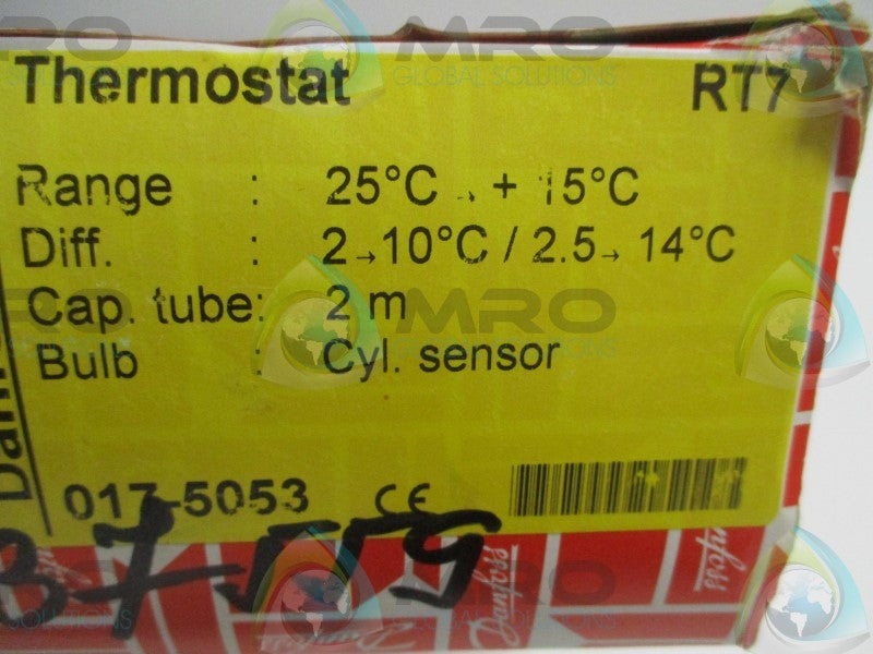 DANFOSS RT7 017-5053 THERMOSTAT 25-15/C  NSMP