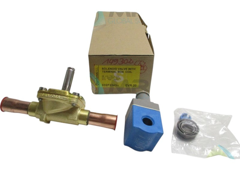 DANFOSS EVR20 032F224331 SOLENOID VALVE W/ TERMINAL BOX COIL  NSMP