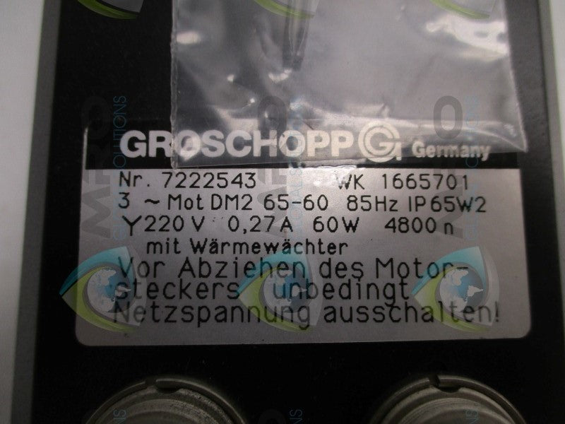 GROSCHOPP 7222543 MOTOR 220V 60W RPM: 4800  UNMP
