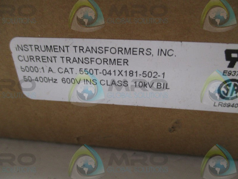 INSTRUMENT 550T-041X181-502-1 CURRENT TRANSFORMER 5000:1A  NSFS