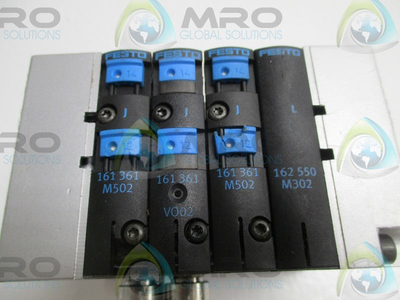 FESTO CPV-14-VI 161361 162550 PNEUMATIC MANIFOLD (AS PICTURED)  UNMP