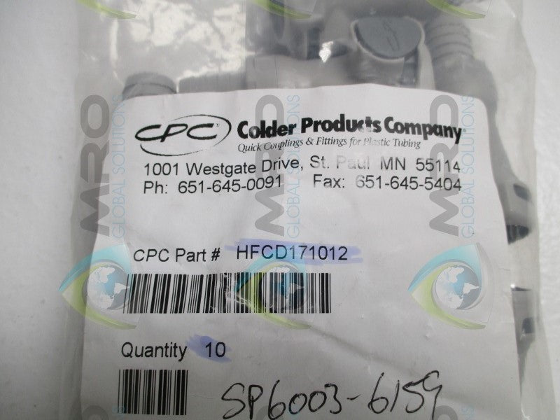 COLDER HFCD171012 QUICK DISCONNECT FITTING (PKG OF 10)  NSMP