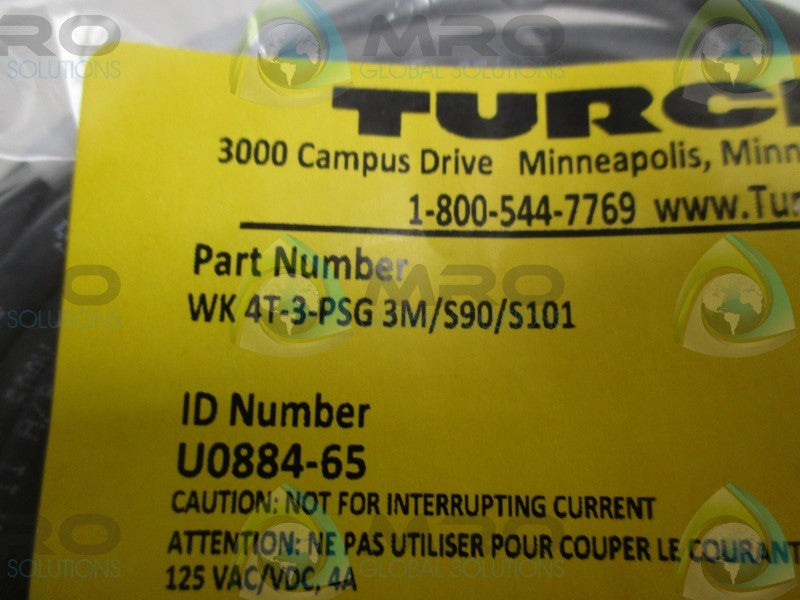 TURCK WK4T-3-PSG3M/S90/S101 MOLDED CORDSET  NSMP
