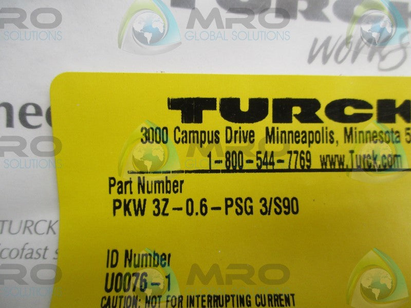 TURCK PKW3Z-0.6-PSG3/S90 MOLDED CORSET  NSMP