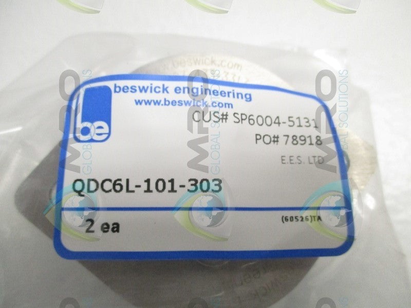 BESWICK QDC6L-101-303 QUICK DISCONNECT (PKG OF 2)  NSMP