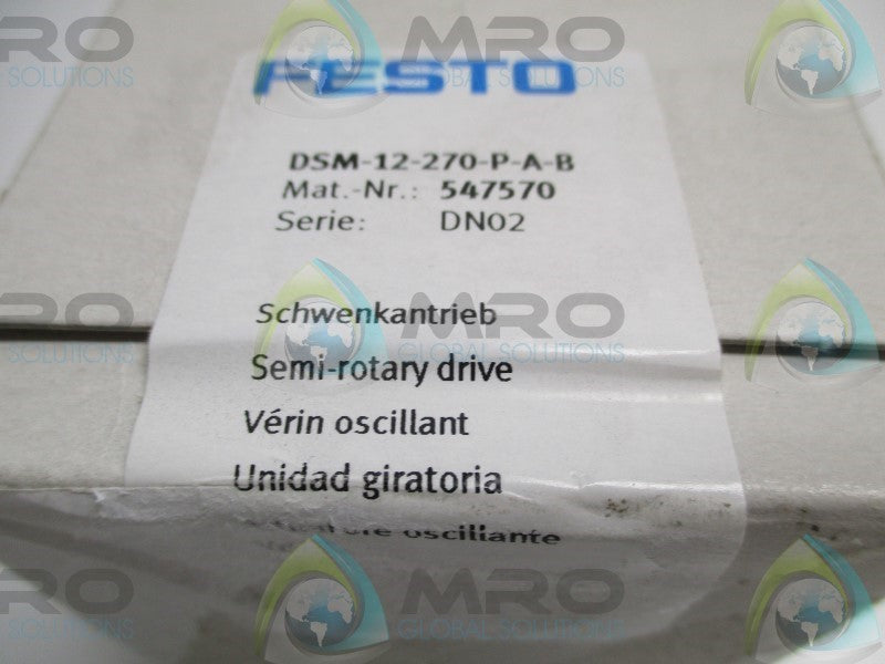 FESTO DSM-12-270-P-A-B SEMI-ROTARY DRIVE  NSFS