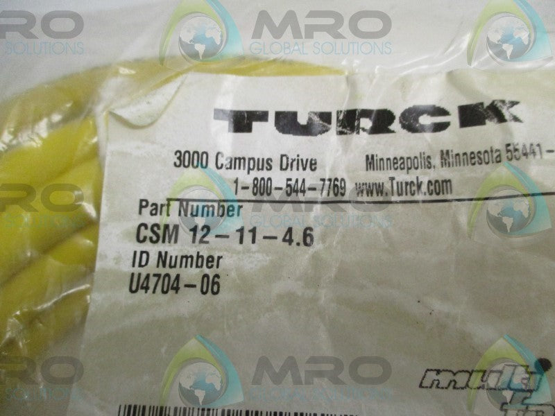 TURCK CSM12-11-4.6 MOLDED CORDSET  NSMP