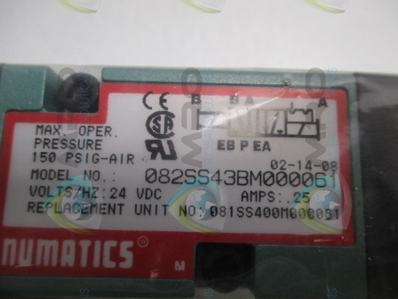 NUMATICS 082SS43BM000061 SOLENOID VALVE  NSMP