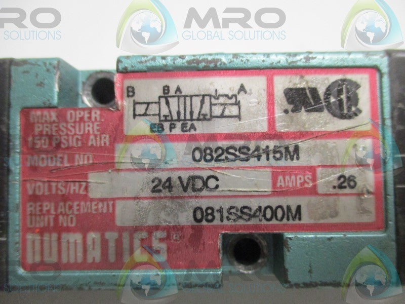 NUMATICS 082SS415M SOLENOID VALVE (REPAIRED)  UNMP