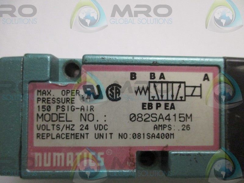 NUMATICS 082SA415M SOLENOID VALVE (REPAIRED)  UNMP