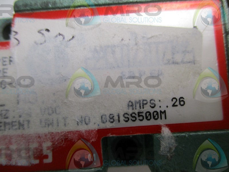 NUMATICS 081SS500M SOLENOID VALVE (REPAIRED)  UNMP