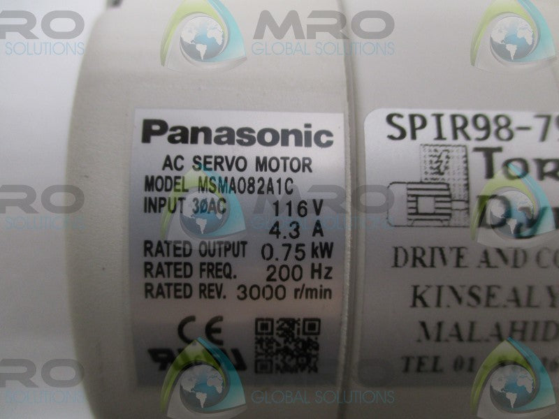 PANASONIC MSMA082A1C AC SERVO MOTOR RPM:3000  NSMP