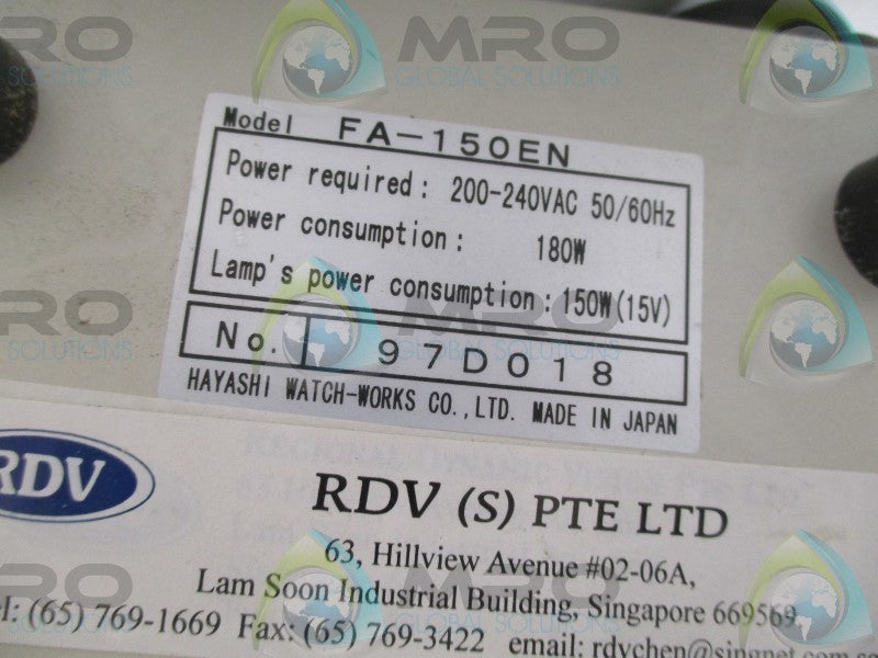 CORRECT FA-150EN FIBER ILLUMINATOR (AS PICTURED)  UNMP