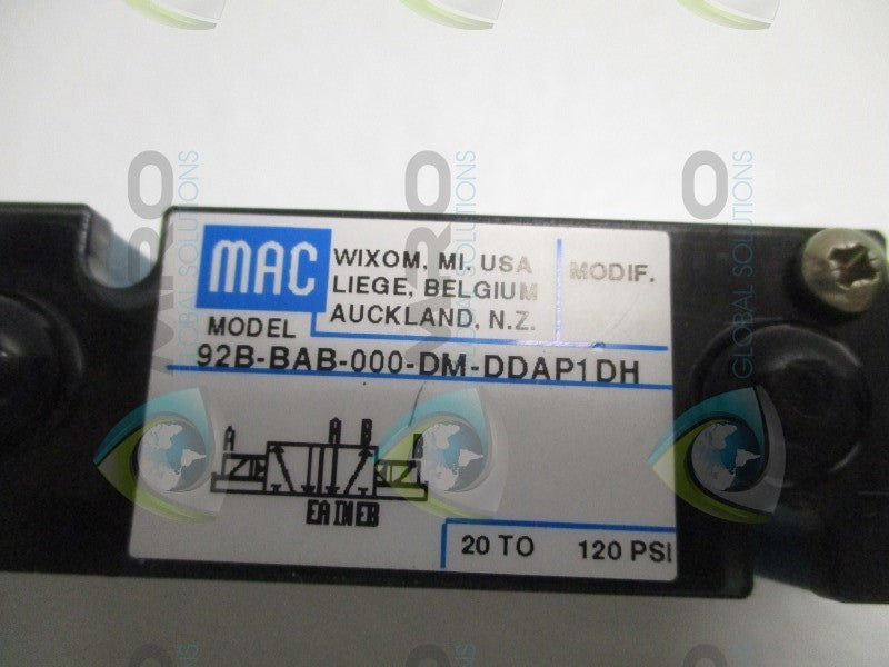 MAC 92B-BAB-000-DM-DDAP1DH SOLENOID VALVE  UNMP