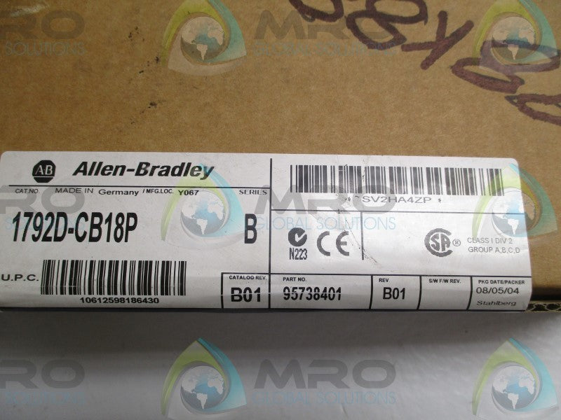 INDUSTRIAL SPARE PART DEVICENET 1792D-CB18P SER. B BLOCK DATE:2004  NSFS