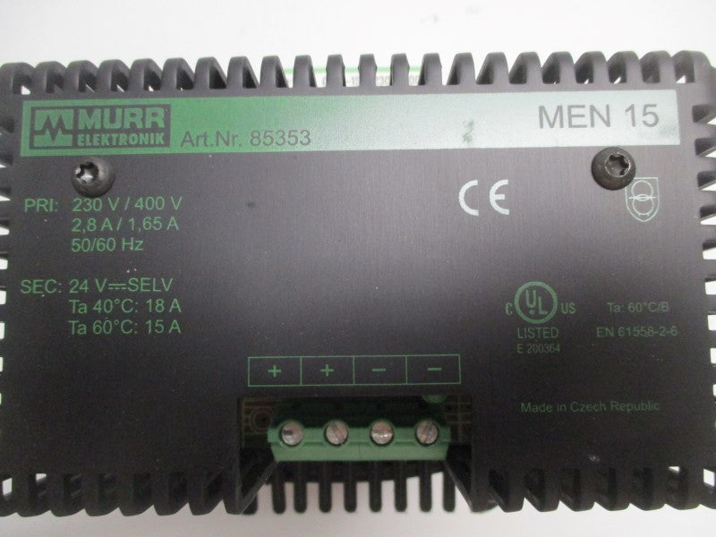 MURR ELEKTRONIK MEN15 85353 POWER SUPPLY  NSNP