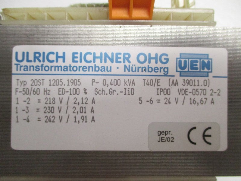 ULRICH EICHNER 20ST1205.1905 TRANSFORMER (AS PICTURED)  NSNP