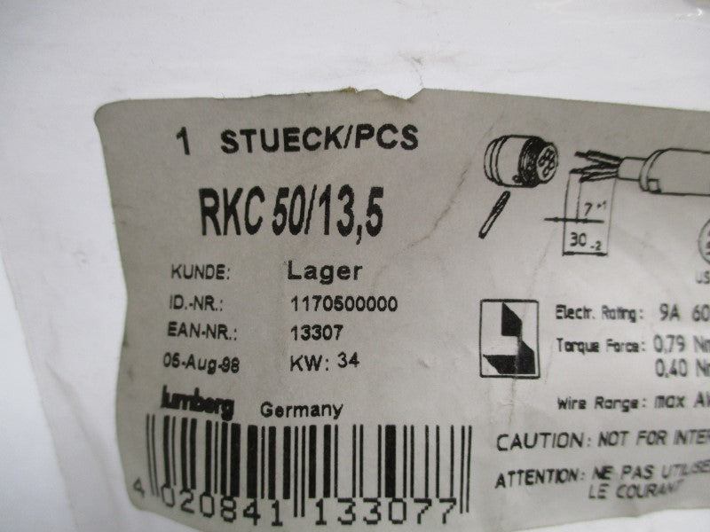 LUMBERG RKC50/13,5 CONNECTOR  NSMP