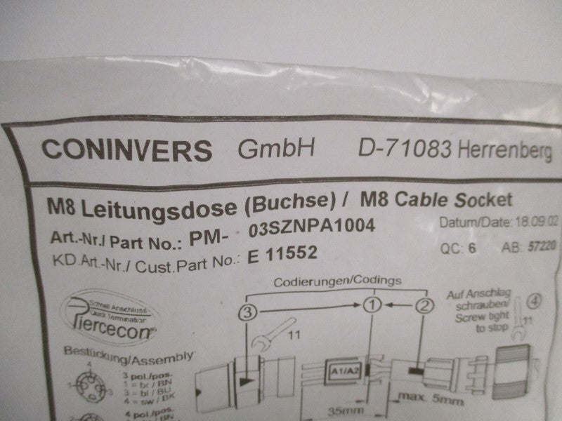 CONINVERS E11552 CABLE SOCKET  NSMP