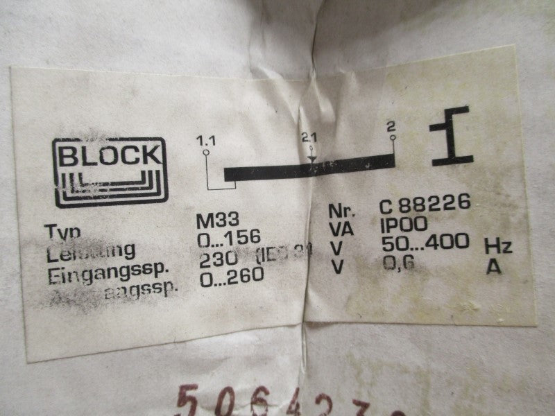 BLOCK TYPE M33 ELECTRIC MOTOR 0-156 230V  NSMP