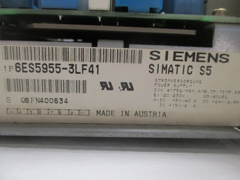 SIEMENS SIMATIC S5 6ES5955-3LF41 POWER SUPPLY UNIT (REPAIRED)  UNMP