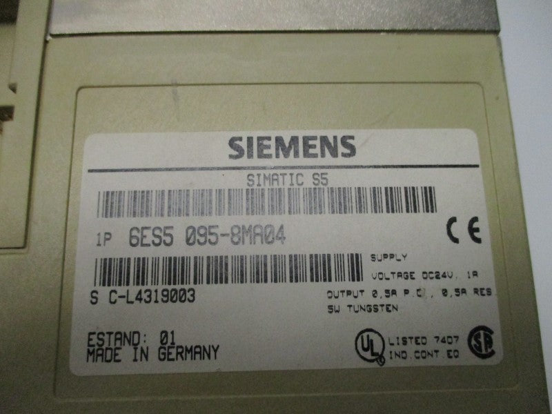 SIEMENS SIMATIC S5 6ES5095-8MA04 COMPACT CONTROLLER (NO BATTERY)  UNMP