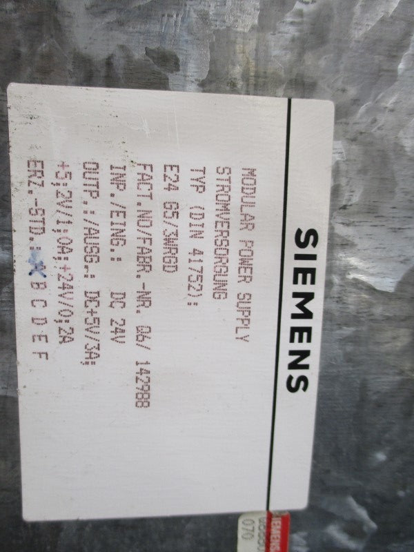 SIEMENS SIMATIC S5 6ES5951-7NB13 MODULAR POWER SUPPLY (NO BATTERY)  UNMP