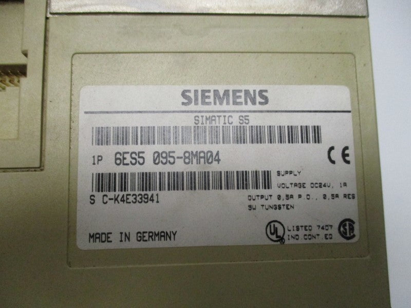 SIEMENS SIMATIC S5 6ES5095-8MA04 COMPACT CONTROLLER  UNMP