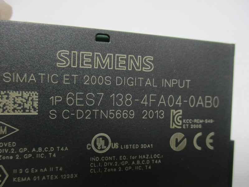 SIEMENS SIMATIC ET200S 6ES7138-4FA04-0AB0 INPUT MODULE (AS PICTURED)  UNMP