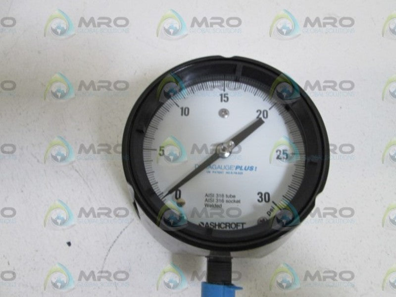 ASHCROFT 451279SS04LXLL-30# PRESSURE GAUGE 0-30 PSI  NSMP