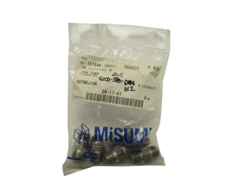 MISUMI SUTNRJ10A PRESSURE PIPE FITTING NIPPLE (PKG OF 6)  NSMP
