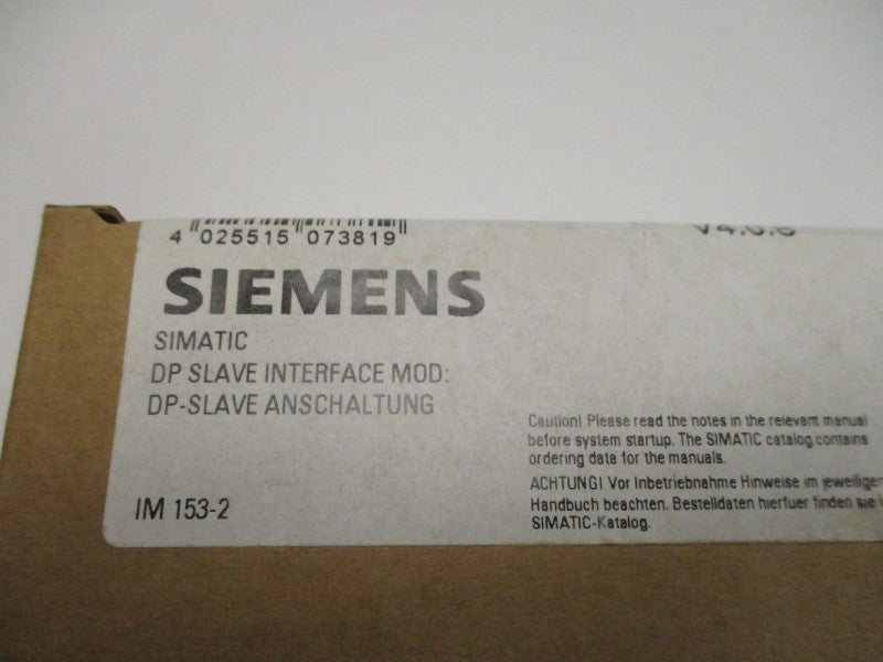 SIEMENS SIMATIC 6ES7153-2BA01-0XB0 DP SLAVE INTERFACE  NSFS