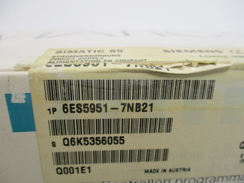 SIEMENS SIMATIC S5 6ES5951-7NB21 POWER SUPPLY  NSMP