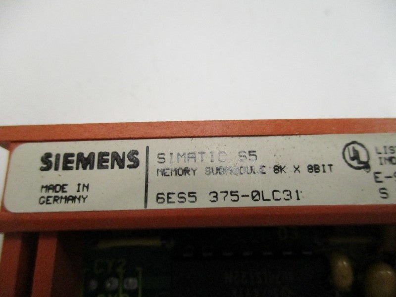 SIEMENS SIMATIC S5 6ES5375-0LC31 MEMORY SUBMODULE 8kX8BIT  UNMP