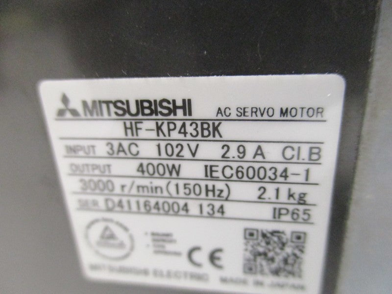 MTISUBISHI HF-KP43BK AC SERVO MOTOR RPM:3000  NSMP