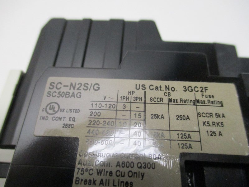 FUJI ELECTRIC SC-N2S/G 3GC2F0N22 MAGNETIC CONTACTOR 48VDC  NSMP