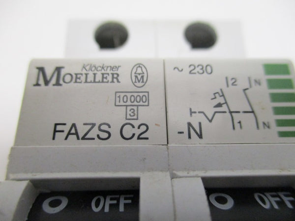 KLOCKNER MOELLER FAZSC2-N CIRCUIT BREAKER 2A  UNMP